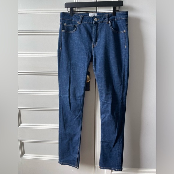 Ganni Ala Jeans Stretchy Straight Split Hem - Picture 1 of 5
